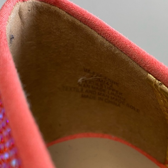 Mix NO.6 coral pink colour shift full crystal pointed flats / shoes - Picture 5 of 8